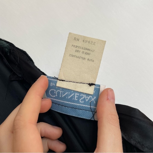 Gunne Sax by Jessica McClintock Vintage Black Velvet Strapless Dress Floral M - Picture 13 of 16